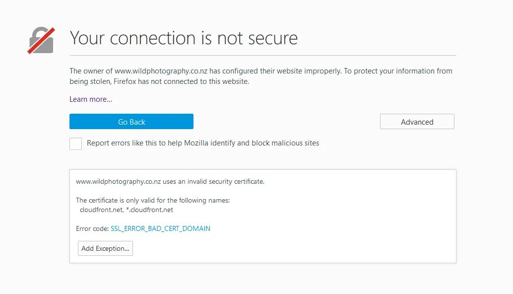 Error certificate has expired