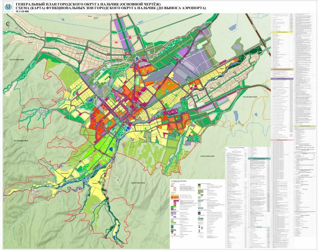 Генеральный план городского округа Нальчик. Генеральный план города. Районы Нальчика. Городская планировка Нальчика.