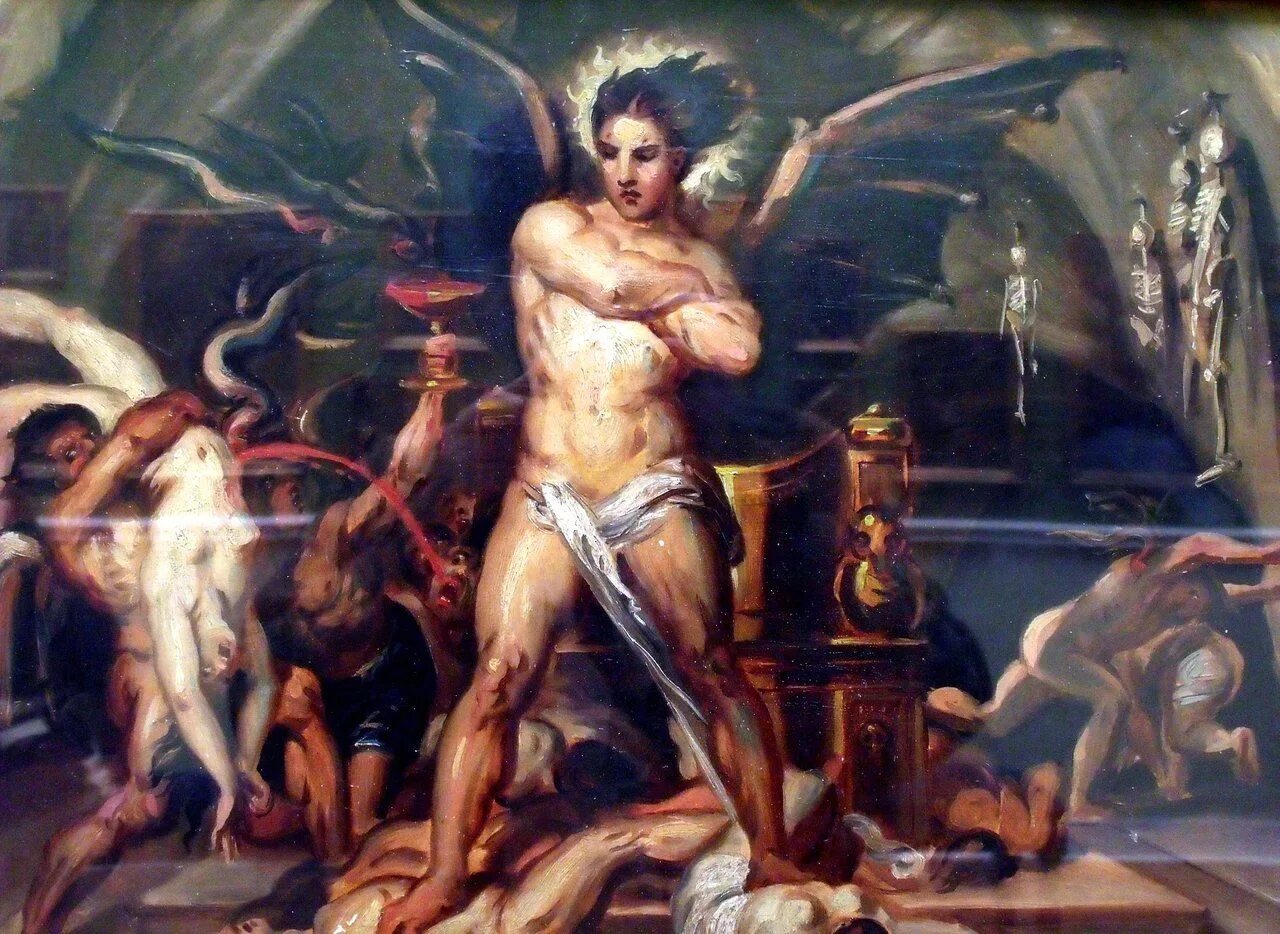 Антуан Виртц сатана. Антуан-Жозеф Вирц. Антуан Жозеф Вирц картины. Antoine Wiertz (1806-1865).