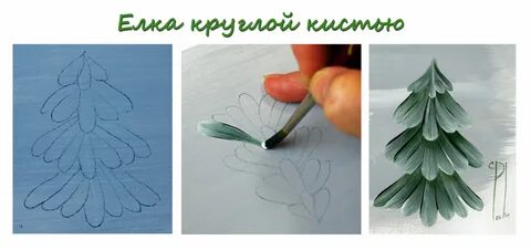 Как нарисовать елку красками гуашью