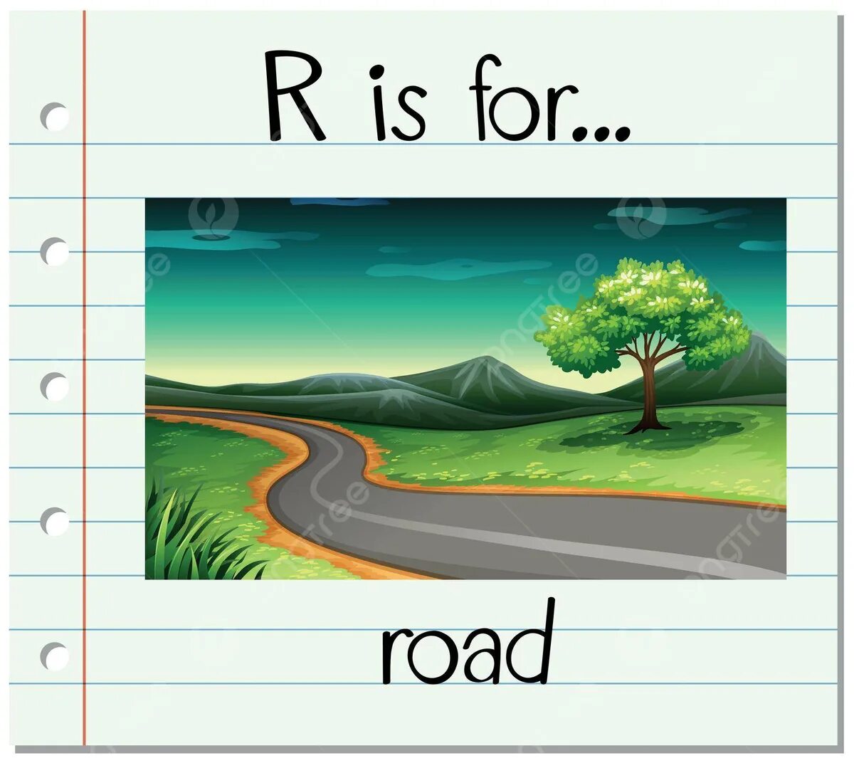 Как будет по английски поля. Road Flashcards for Kids. R is for. Карточка дорога. Road Flashcard.