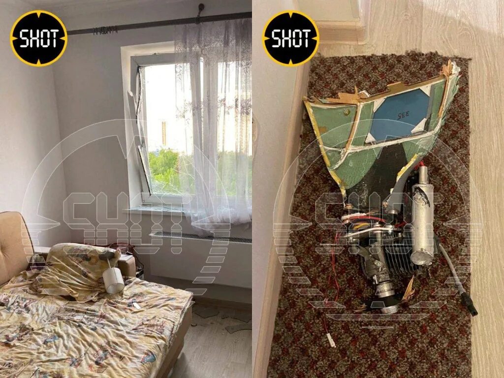 Дом из окон. БПЛА врезался в дом. Беспилотник влетел в квартиру. Дроны в Москве.