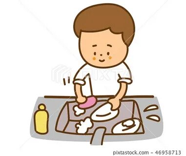 Does he wash up