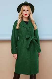 Зеленое женское пальто
