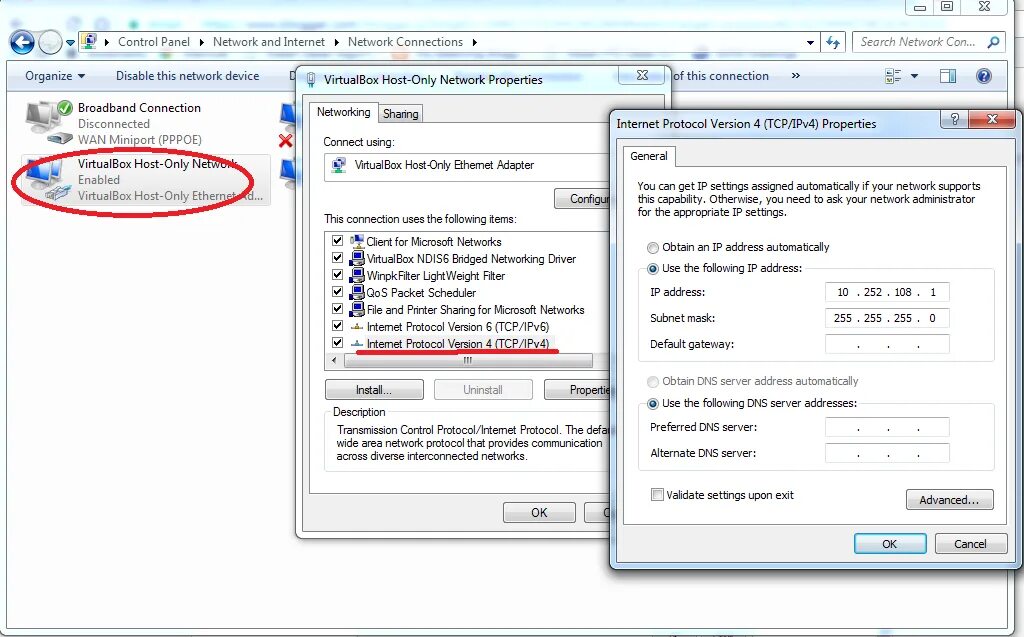 Virtualbox ethernet adapter
