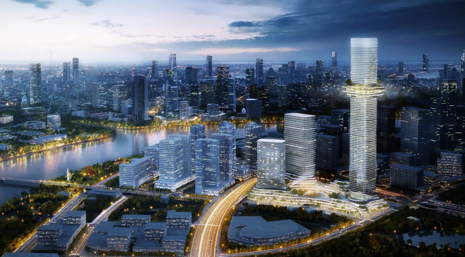 Эмпайр сити. Берн небоскребы. нью-йорк сити. ole scheeren reveals symbiotic vision of nature and living in designs for vietnam&#039;s empire city.