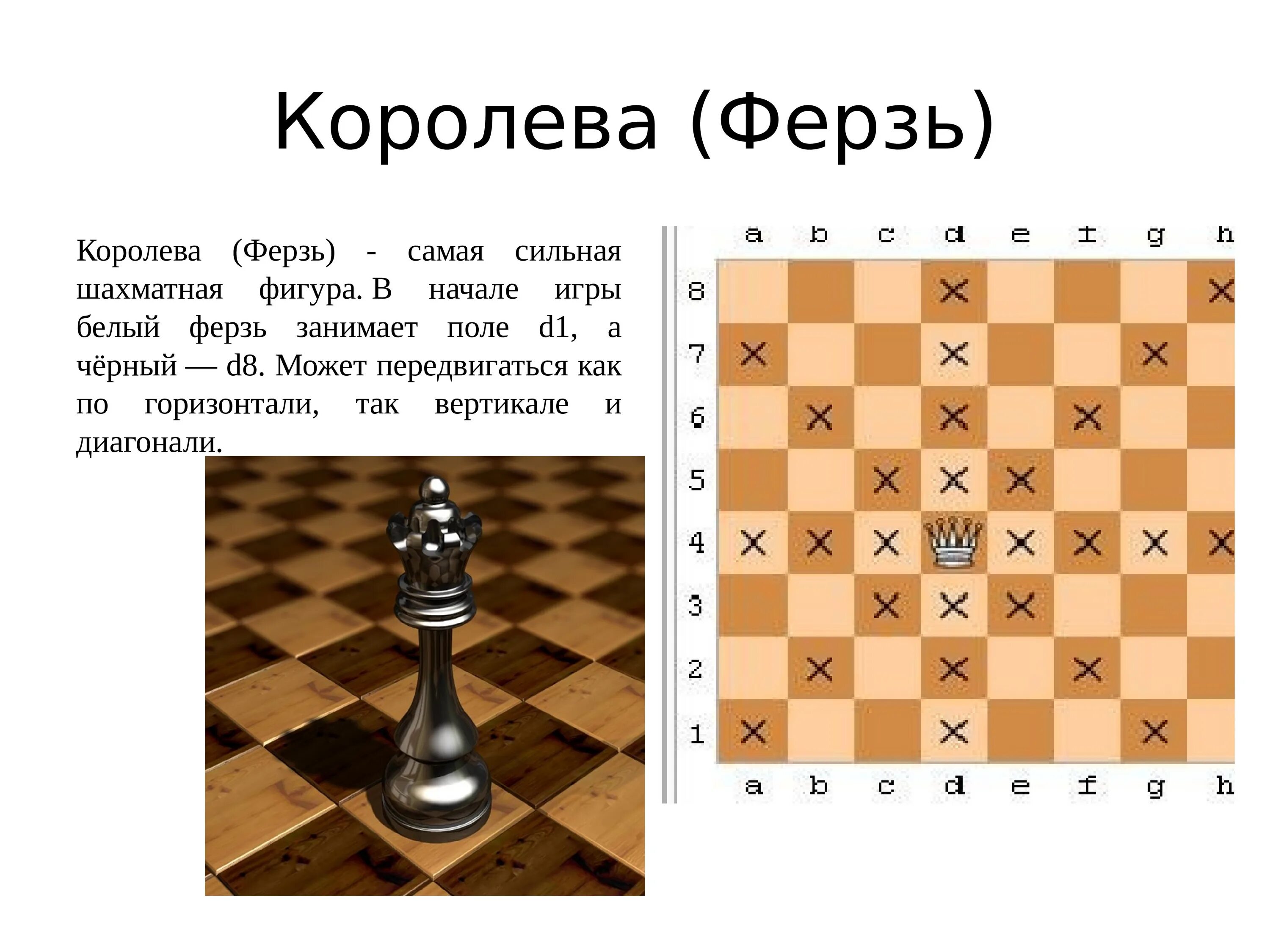 Можно пешками есть назад. Король и ферзь в шахматах. Шахматы расстановка ферзь. Расстановка шахматных фигур ферзь. Ферзь в шахматах это Королева.