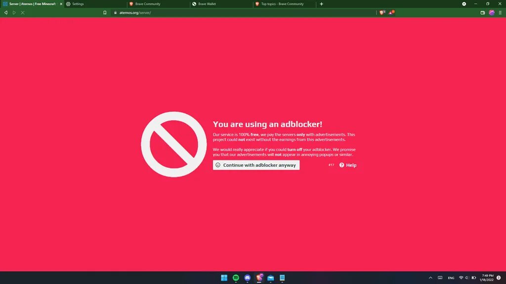 Disable ads blocker please