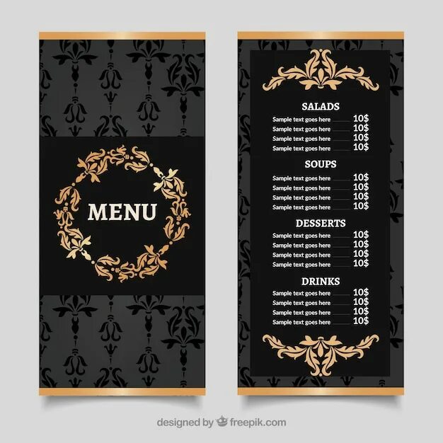 Черное меню ресторана. Черное меню для ресторана. Шаблон меню для кафе. Листы для меню ресторана. Элегантное меню.
