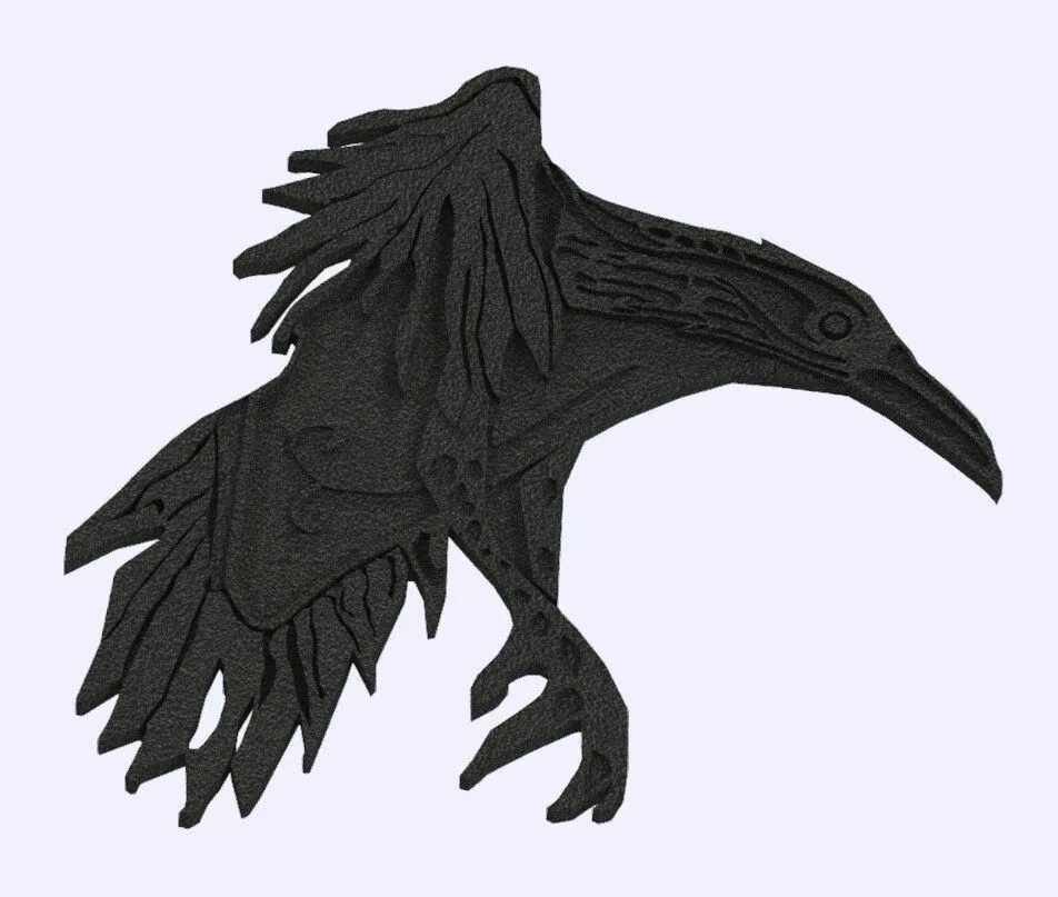 Ворон 3д модель. Raven 3d model. ворон макет. голова ворона 3д модель.