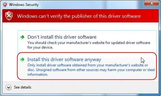 Windows cannot verify the digital signature