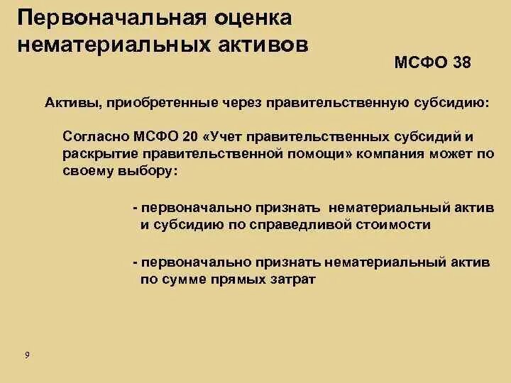 Первоначальная оценка нематериальных активов МСФО 38. Учет нематериальных активов МСФО 38. МСФО признание актива. Нематериальные Активы в финансовой отчетности МСФО.