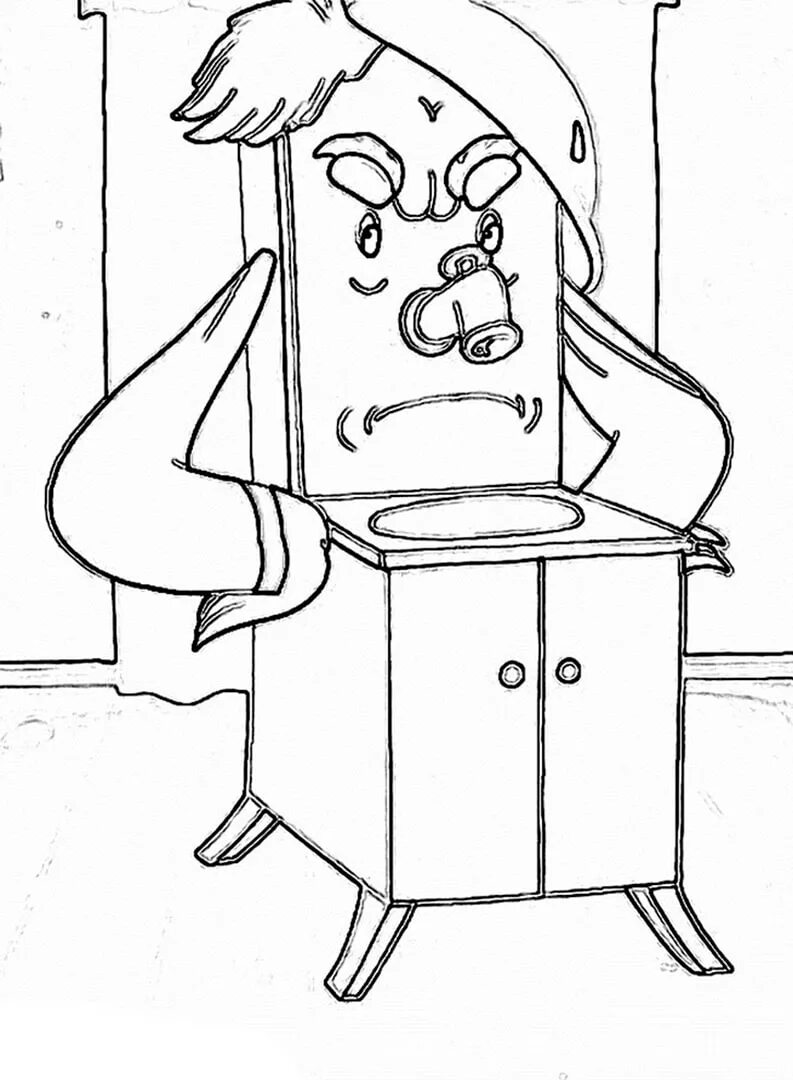 раскраска умывальник мойдодыр. раскраска мойдодыр чуковский. сказки чуковского раскраски мойдодыр. мойдодыр рисунок карандашом. раскраска умывальник мойдодыр.