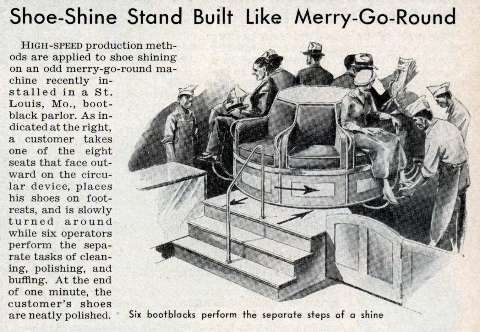 Confusing Shoe Placement. A Living Shoeshine Machine. Six silly sisters selling Shining Shoes. A Living Shoeshine Machine femdom.