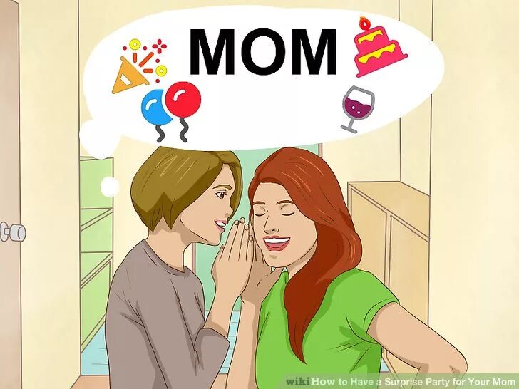 Mom surprises. Wiki Mommy. Мама викишов. Мамы на тусовке рисунок.