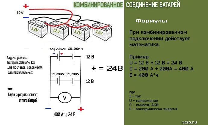 Последовательное соединение батареек