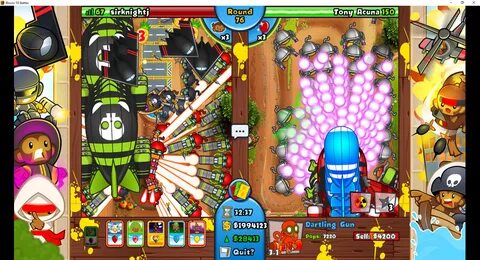 Bloons TD Card Battles Late Game.