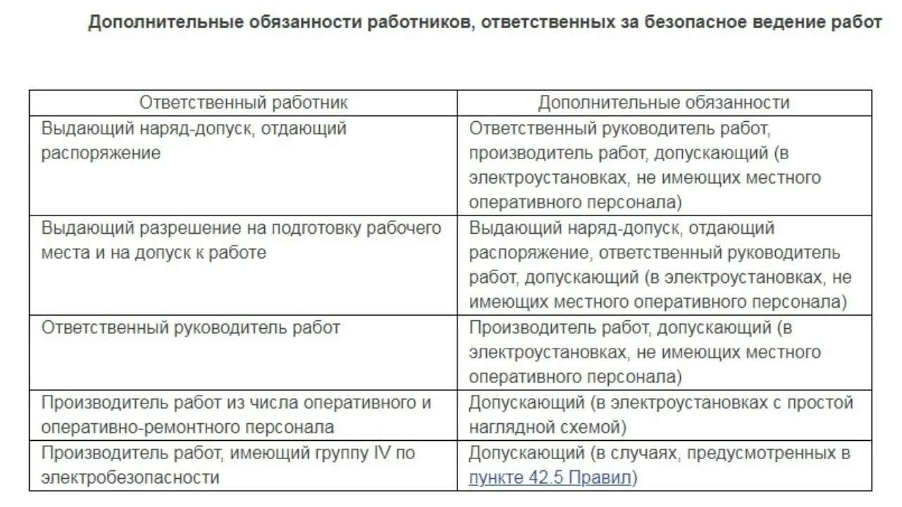 Доп обязанности ответственного руководителя работ. Допускающий ответственный и производитель. Обязанности допускающего по наряду-допуску. Обязанности наблюдающего при работе в электроустановках. Ответственность наблюдающего