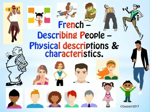 Character description. Describe people. describing people. describing character. physical description.