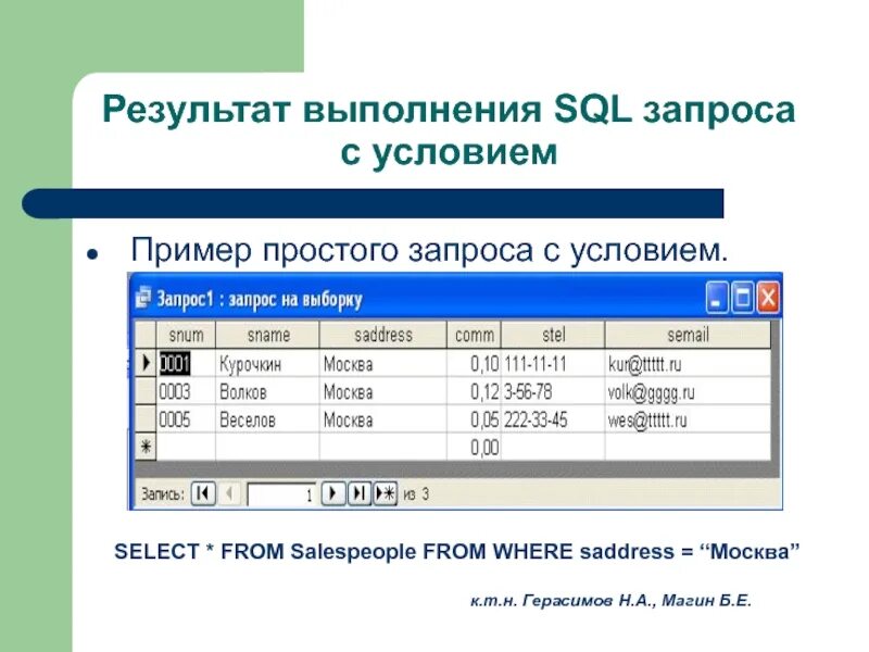 SQL результат запроса. Результат выполнения запроса. Select запросы в SQL. Простые запросы в SQL примеры.