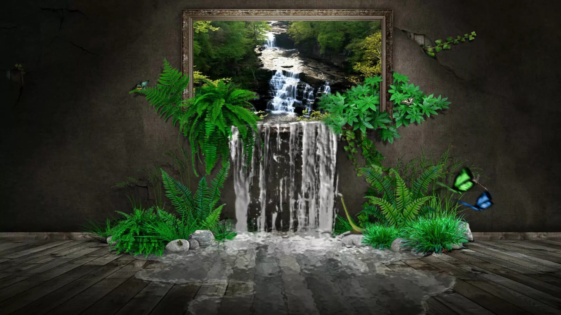 подводный мир. живые фотообои. аквариум заставка на рабочий стол. водопад куршунлу. картинки на рабочий стол живые обои.