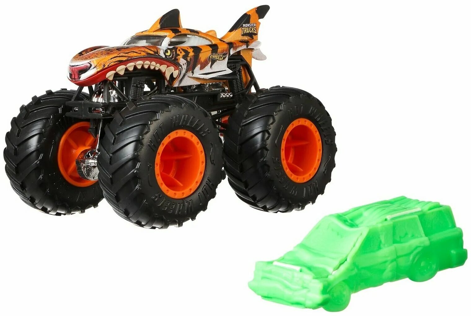 Про монстр траков hot wheels. Хот Вилс монстр трак машинки. Монстр трак hot Wheels Tiger Shark. Hot Wheels fyj44 Monster Trucks. Машинка hot Wheels монстр-трак 1:64.