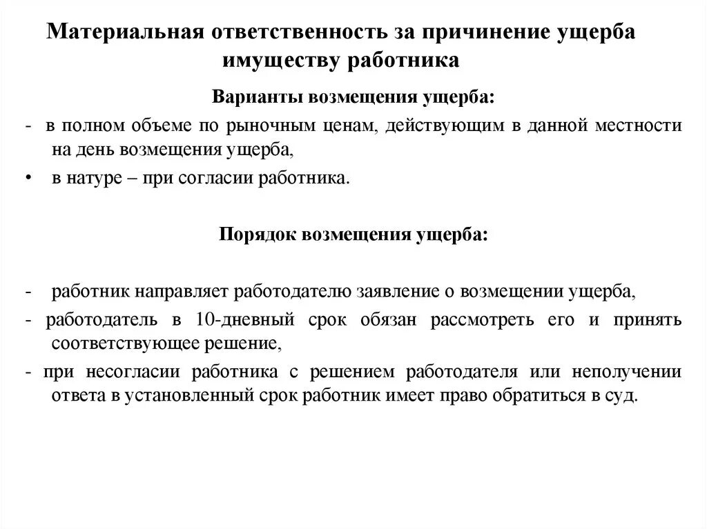 Порядок возмещения материального ущерба. Порядок возмещения материальной ответственности. Материальная ответственность порядок возмещения ущерба. Материальная ответственность работника порядок возмещения ущерба.