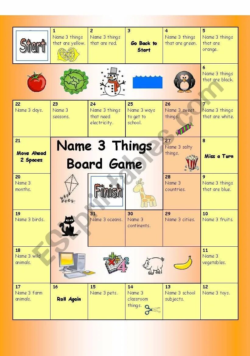 Name 5 game. Name 3 things Board game. Name three Board game. Name 5 things Board game. ESL Board games for Kids.