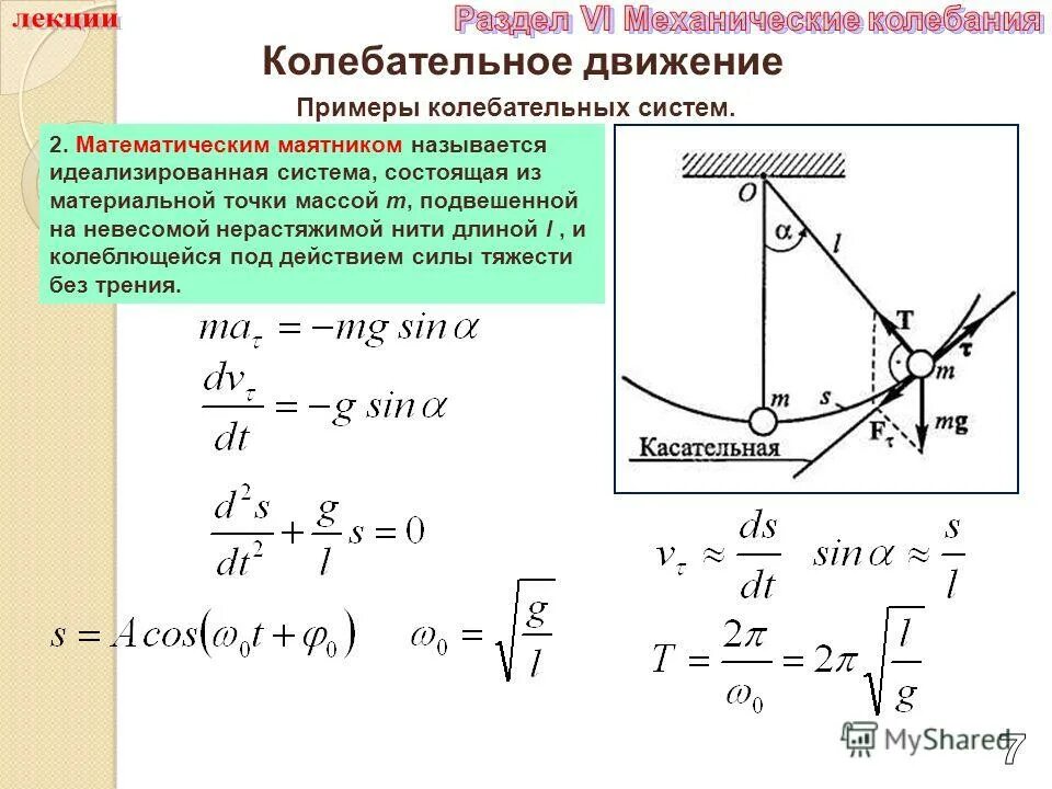 Приведите три примера колебательных движений Примеры колебаний: * покачивание веток