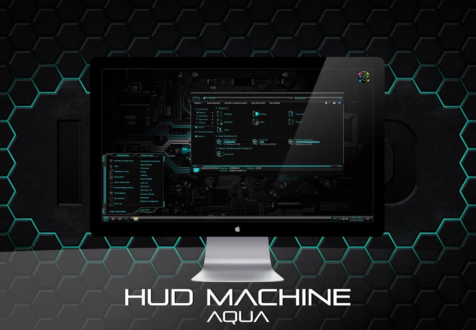 Custom hud. Hud machine. кастом виндовс 10. кастомный виндовс 10 для игр.