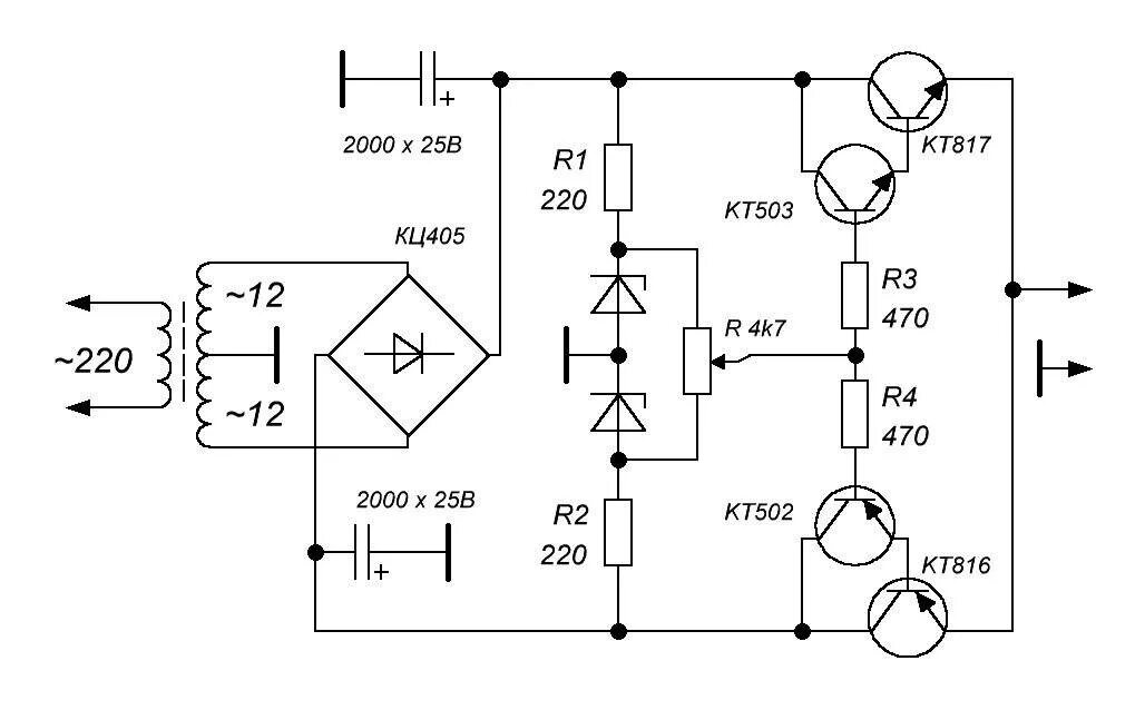 Трансформаторный стабилизатор напряжения 220в схема. Мощный блок питания на транзисторах кт818. Схема линейного регулируемого блока питания. Блок питания 12 вольт своими руками с регулировкой напряжения. Мощный регулятор напряжения
