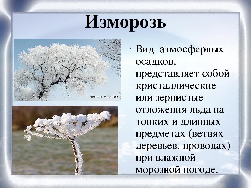 Иней это явление природы. Изморозь атмосферные осадки. Рассказ о явлении природы. Зимние явления изморозь. Изморозь это осадки