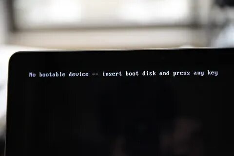 No bootable device is detected