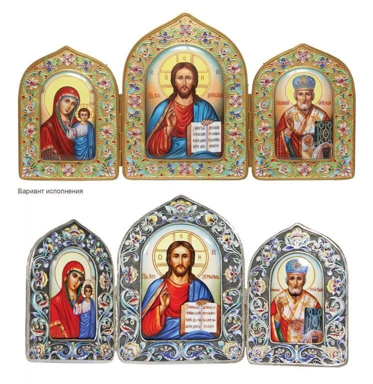 Иконы Христа Богородицы Николая Чудотворца. Иконы финифть