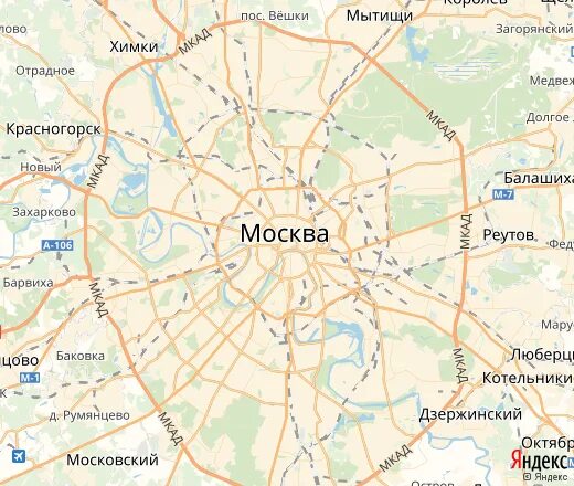 Карта поселков московской области