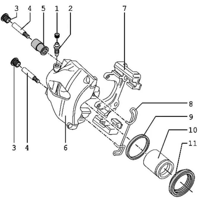 Rear caliper repair (Audi A8 D2, 1994-2002 / Chassis / Brake system) AudiManual.