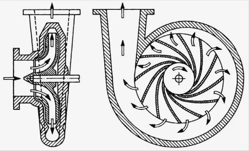 Насос движения воды. Устройство центробежного насоса для воды схема. Центробежный насос устройство схема. Центробежные насосы схема принцип действия. Центробежный насос - устройство и принцип работы схема.