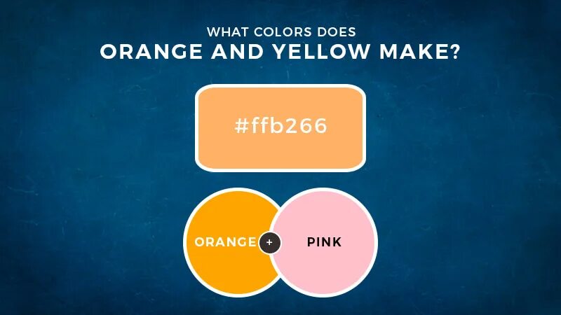 Make it orange. Pink orange. what does blue and yellow make. what does black and orange make mixed together. what does orange and red make mixed together.