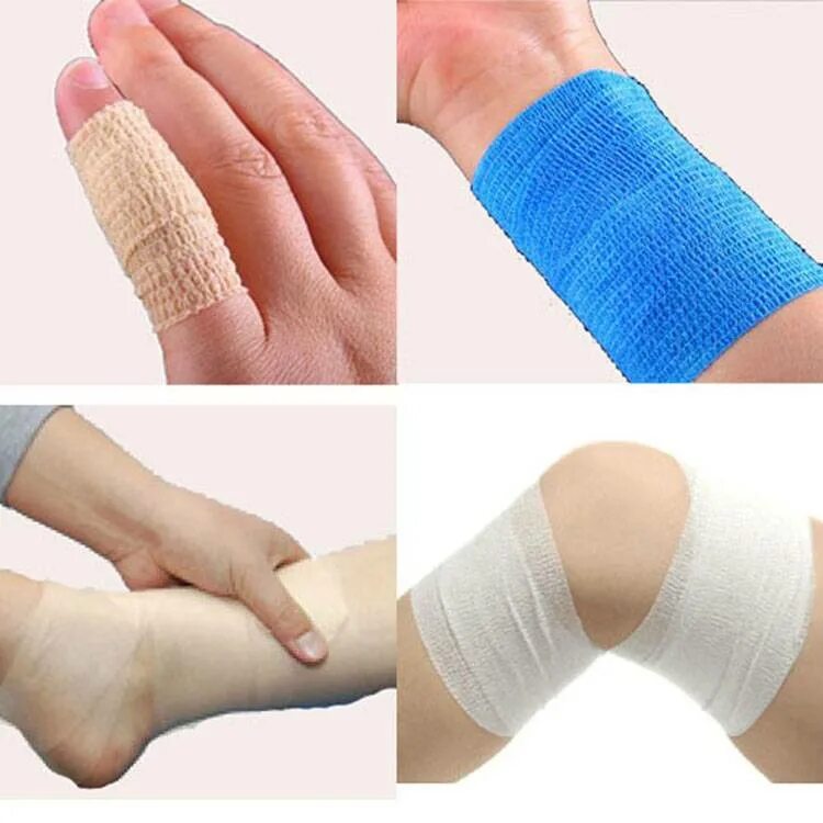 Ankle Joint taping эластичный бинт. Kinesiology self-Adhesive Elastic Sports first Aid Tape Wrap stretch Bandage. Elastic Adhesive Bandage 5 CMX 7,5 M / selfadhesive. Компрессионная перевязочная повязка FCP 09 (12"). Замена эластичным бинтом