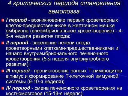 Критические периоды зародыша
