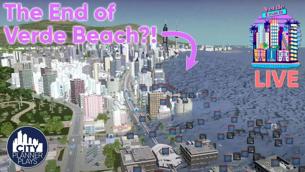 City stream. Цунами в игре cities skylines. tsunami cities skylines. massive tsunami cities skylines. verde beach city.