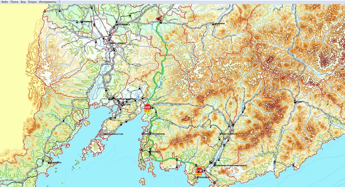 Находка Приморский край на карте. Рельеф Приморского края карта. Топографическая карта находки. Атлас дорог Приморского края.