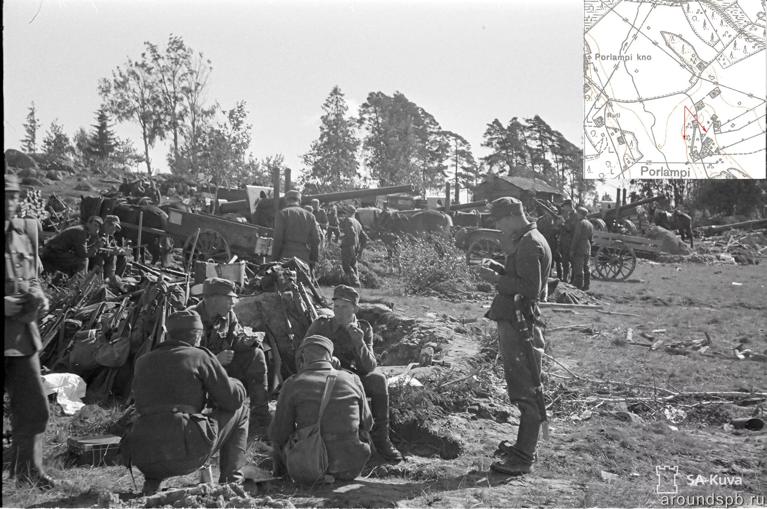 Выход из окружения. Порлампи август 1941. Вяземский котел 1941. Фотографии окружения 43 СД В Порлампи (август 1941). Котел у Порлампи 1941.