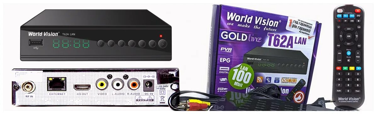 Tv-тюнер delta systems ds-950hd. цифровая приставка world vision t62a. приставка world vision t624a. тв ресивер world vision t62a lan , черный. комплектация тв приставки world vision t 62a lan.