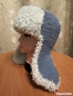 Ушанка спицами для девочки