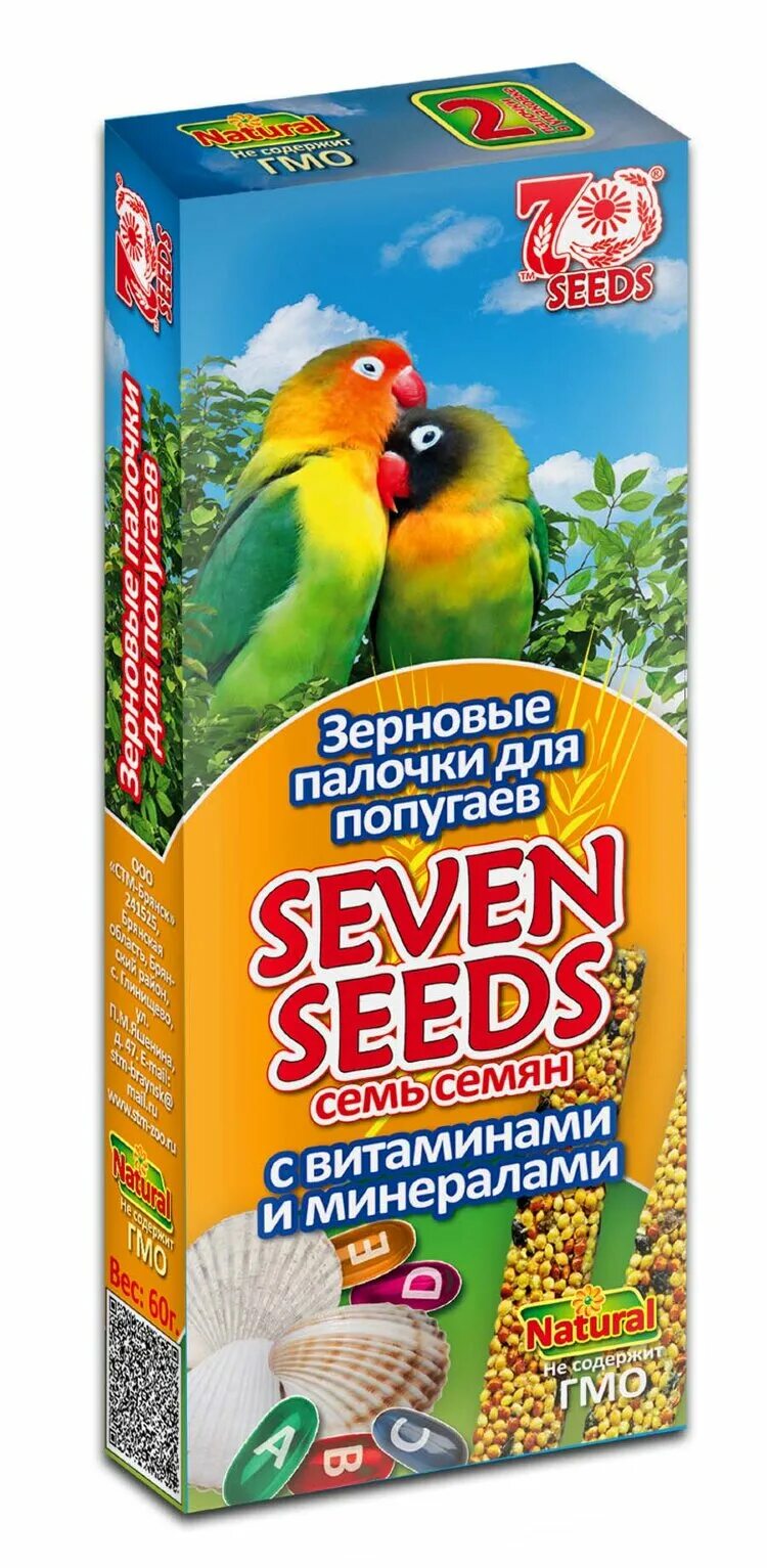 Купить 7 семена. "Seven Seeds" палочки д/попугаев с вишней 3шт(90г)*22. "Seven Seeds" палочки д/попугаев с витам.минер. 3шт(90г)*22. Севен Сидс для попугаев. Лакомство для попугаев Seven Seeds.