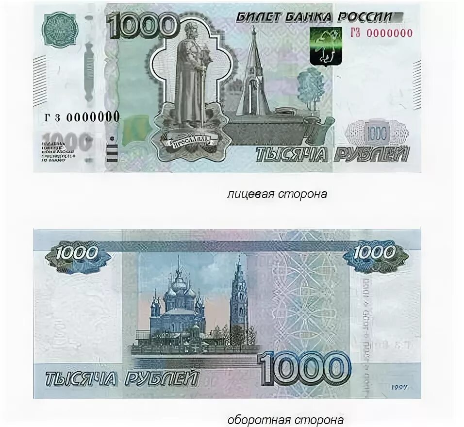 Стороны купюры. 1000 Рублей лицевая сторона. Купюра 1000 рублей. 1000 Рублей с двух сторон. 1000 Руб с двух сторон.