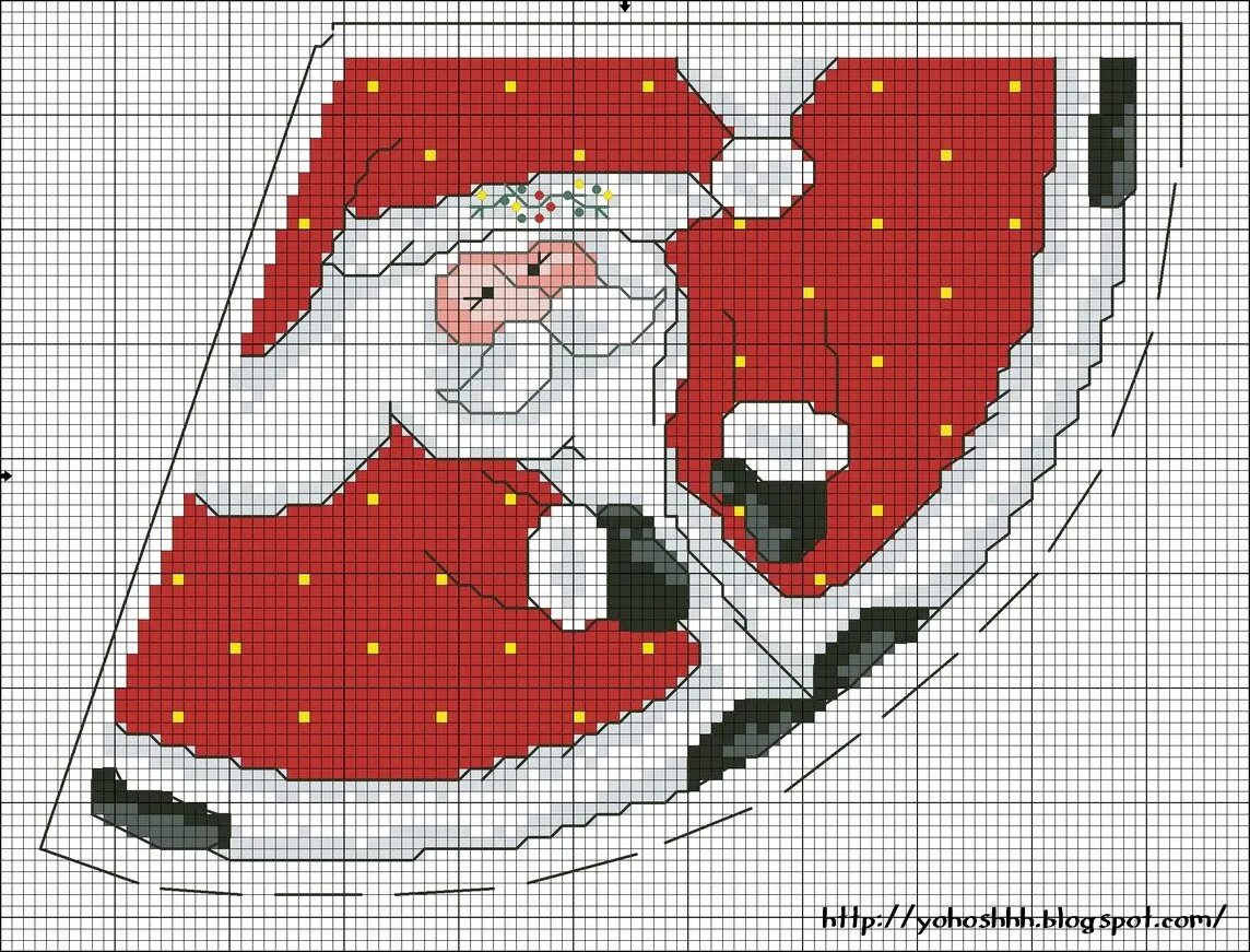 Схема дед мороза. Вышивка Санта. Ded Moroz Cross Stitch. Вышивка новогодние игрушки.