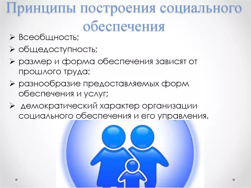 Социальное обеспечение детей в рф. Принципы соц обеспечения. Принципы соц обеспечения в РФ. Принципы социального обеспечения схема.