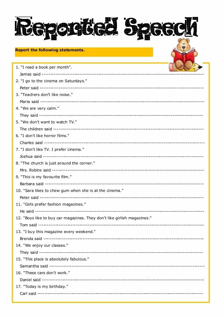 I read a book per month. Reported Speech. Reported Speech indirect Speech Worksheets. Reported Speech Statements. Reported Speech reported Statements.